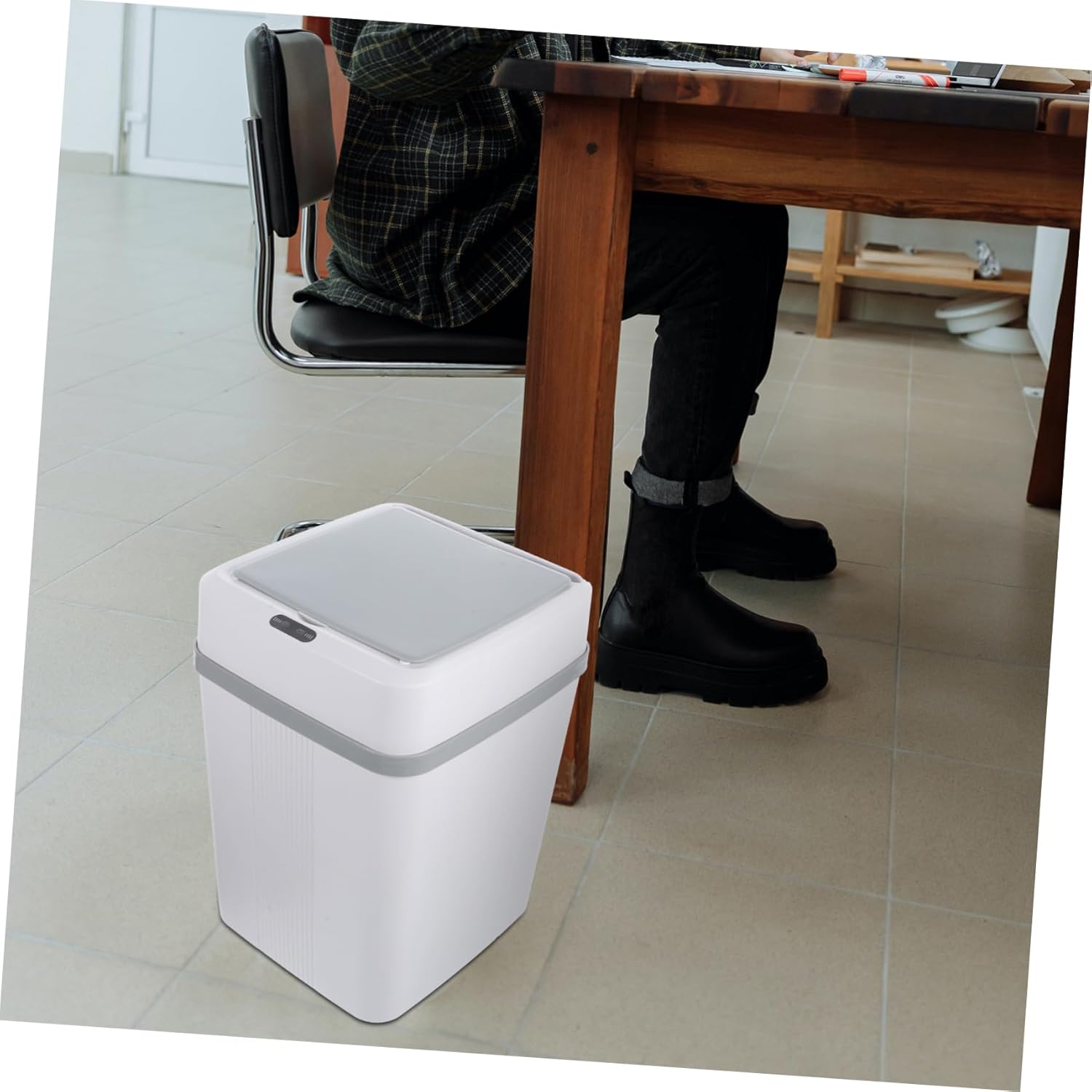 Levemolo Smart Motion Sensor Trash Can Capacity Automatic Infrared Recognition Design for Kitchen Bathroom Bedroom Use Reliable Plastic Construction