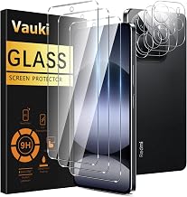 Vauki Tempered Glass for Xiaomi Redmi Note 14 5G Screen Protector with Camera Protection [3+3 Pieces] 9H Hardness Anti-fingerprint HD Clear Bubble Free Glass Screen