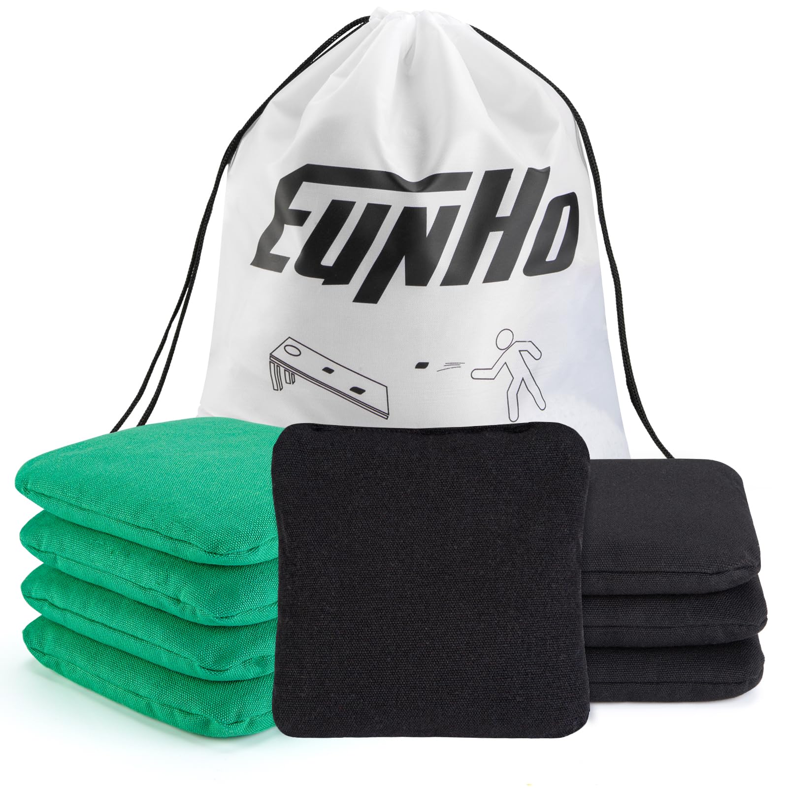 EunHo Cornhole Bags Set of 8 Regulation Size & Weight Corn Hole Bean Bags Official Professional All Weather for Tossing Game with Carry Case