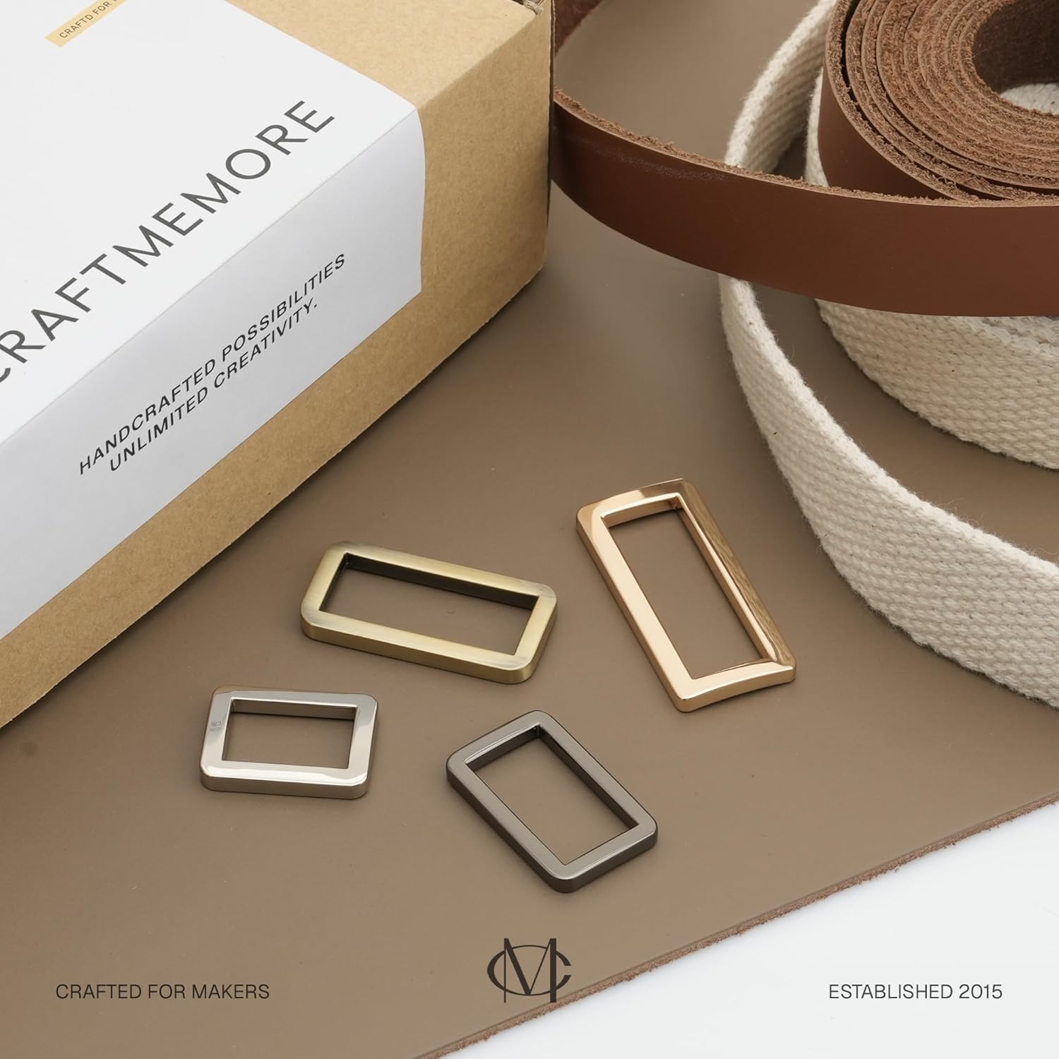 CRAFTMEMORE Metal Flat Rectangle Rings Buckle for Bag Belt Strap Heavy Duty Loop Quality Finish 6 Pack VTLP (1 Inch (25 mm), Gold) - Image 6