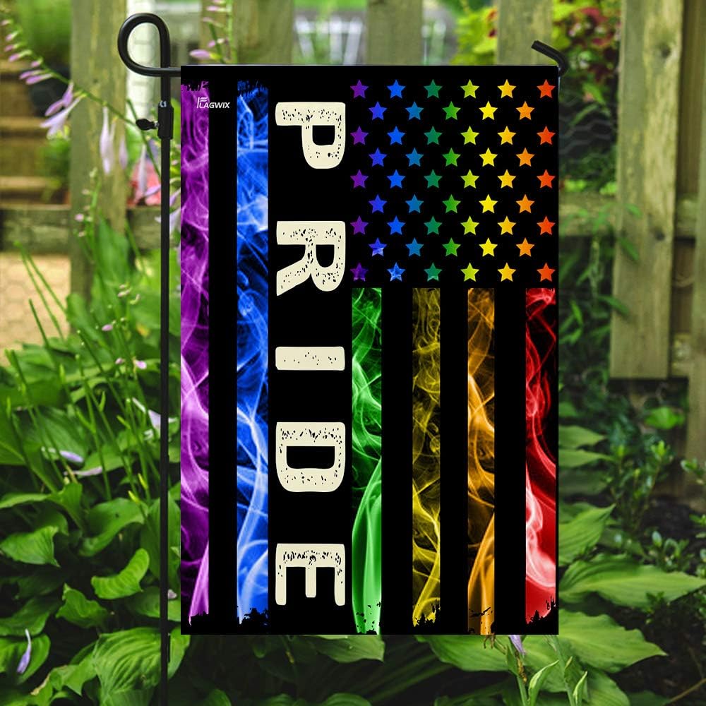FLAGWIX Flags-LGBT Pride Flag THN2046F, Garden Flag (11.5" x 17.5")-USA House Garden Flags Premium Polyester-Decorative Outdoor Flags