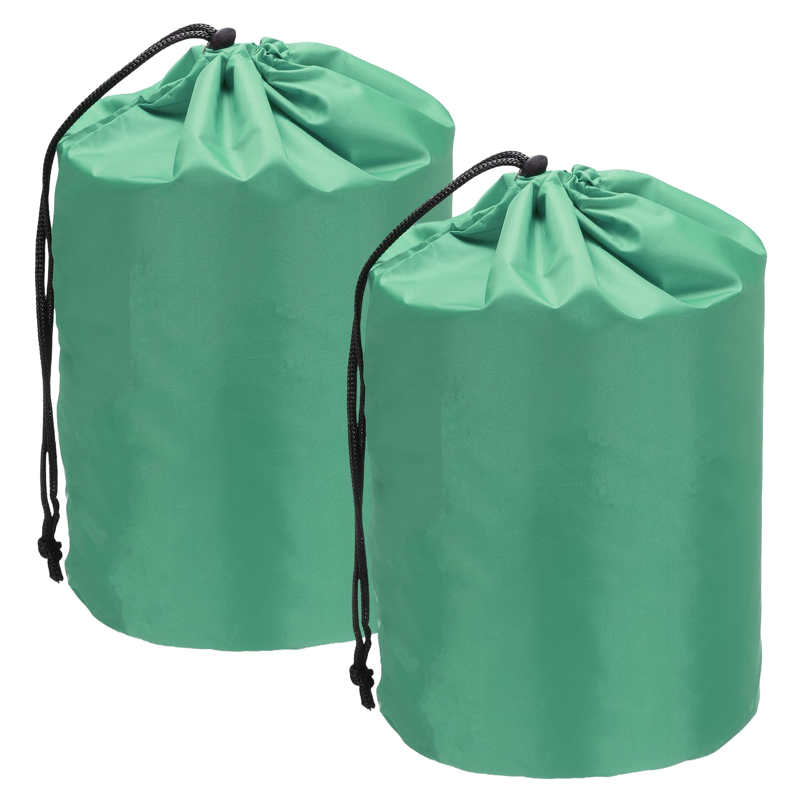 YELARXI Stuff Sack, Nylon Waterproof Storage Sacks Portable Drawstring Outdoor Products Ditty Bag Ultralight Dust Flap 4 x 8 Inch & 2Pcs & Teal Green - Fit for (Camping/Traveling/Hiking)