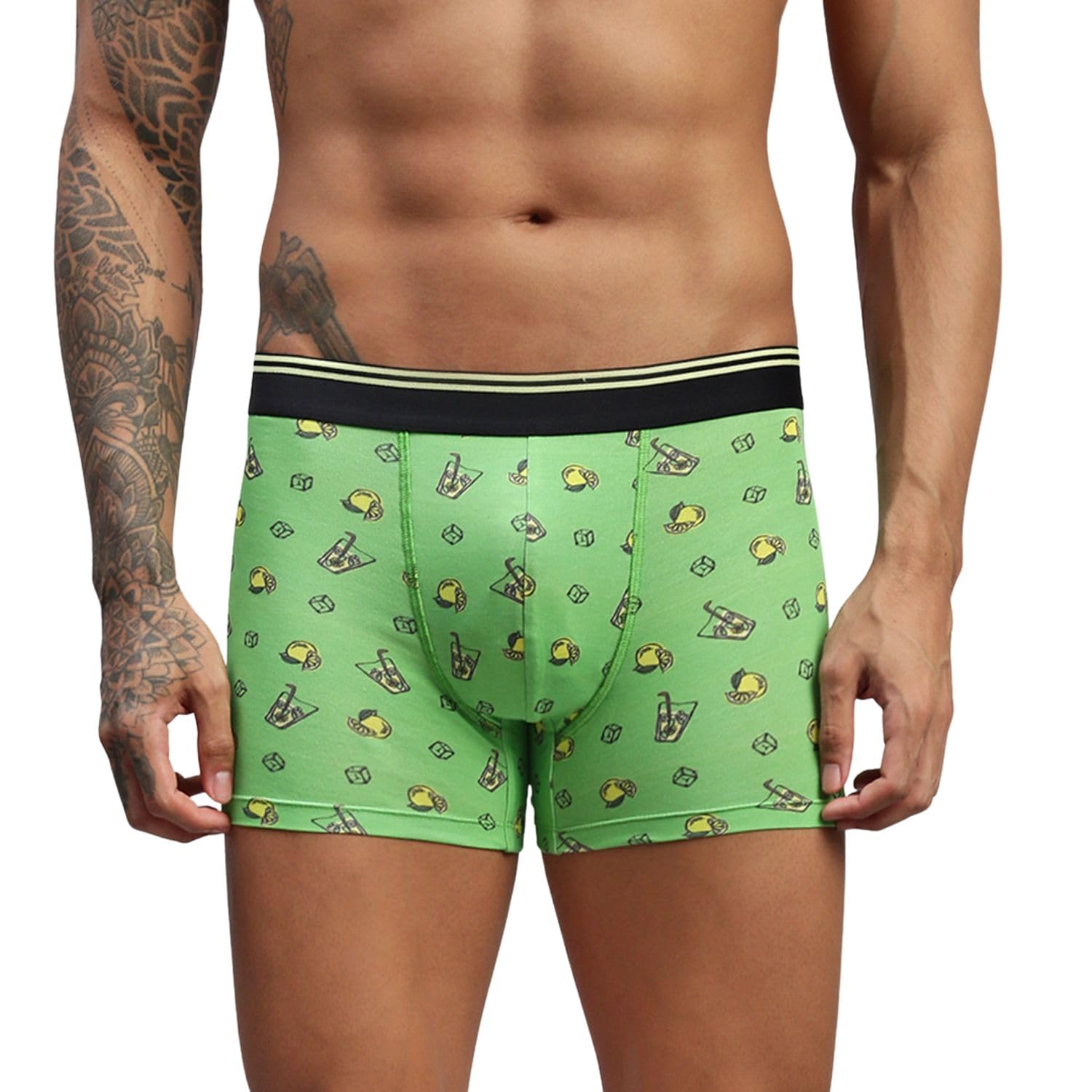 hayu Lime n Soda Men Modal Printed Trunks - Lime 'N' SODA-picture-18