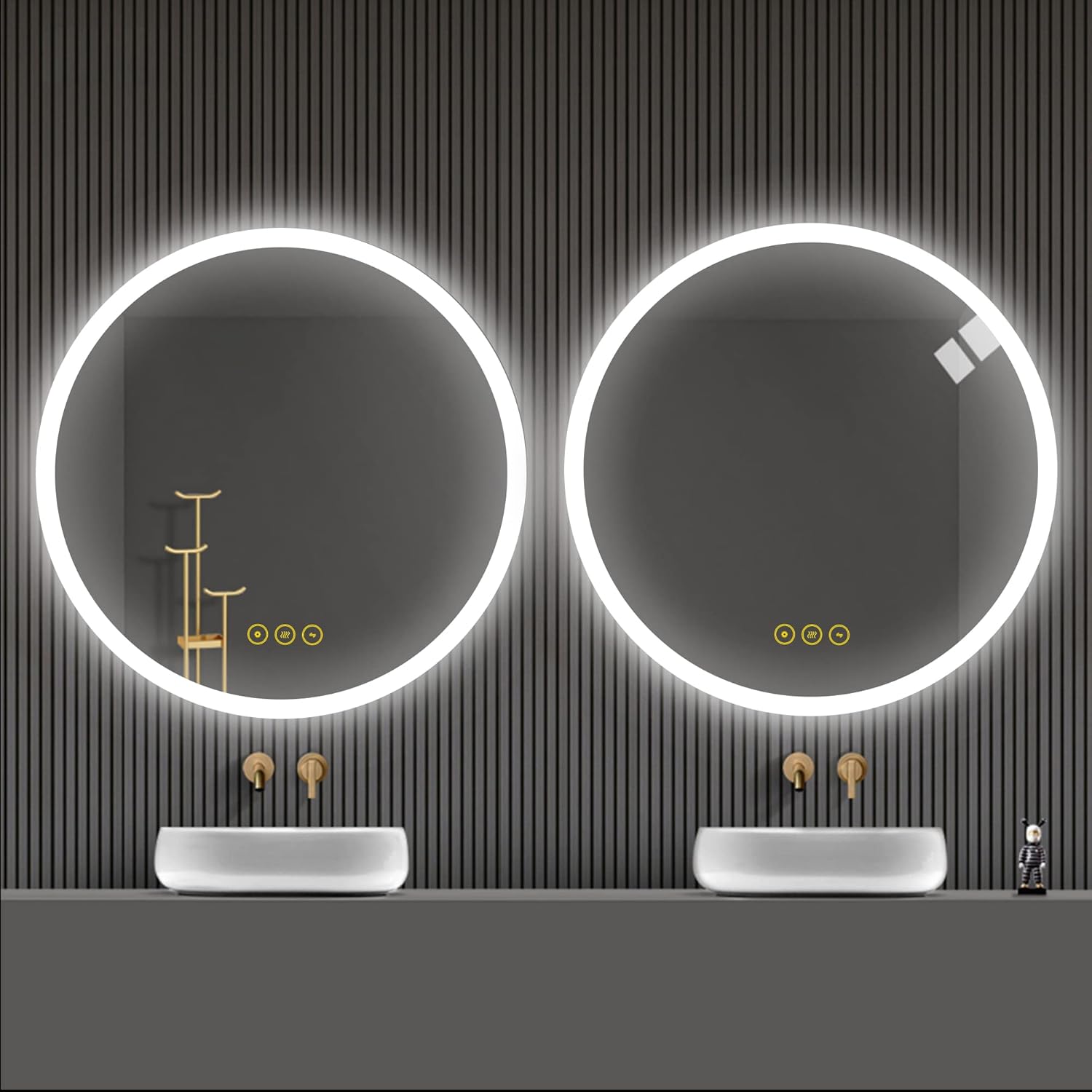 Hоlіdау Dеаlѕ 🛒 CITYMODA 28 inch Round Bathroom LED Mirror Backlit Bathroom Vanity Mirror with LED Lights Frameless Fogless Circle Illuminated Mirror for Wall Mount Dimmable CCT IP44