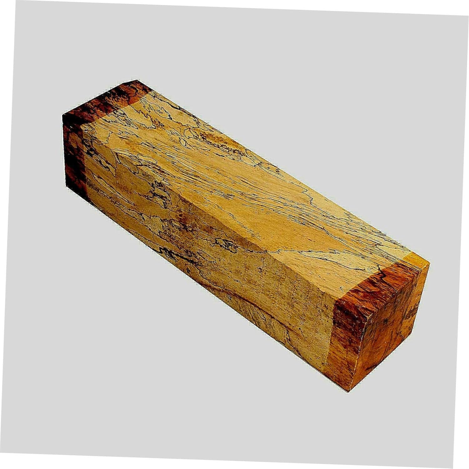 One (1) Spalted Tamarind Turning Blank Lathe Wood Carve Lumber 3 X 3 X 12" Suitable Wood Pieces for Wood Crafts and Projects