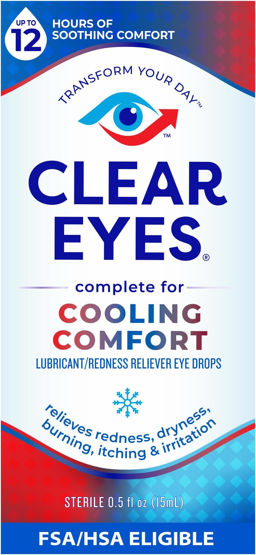 Clear Eyes Cooling Comfort Relief Eye Drops, 0.5 Fl Oz
