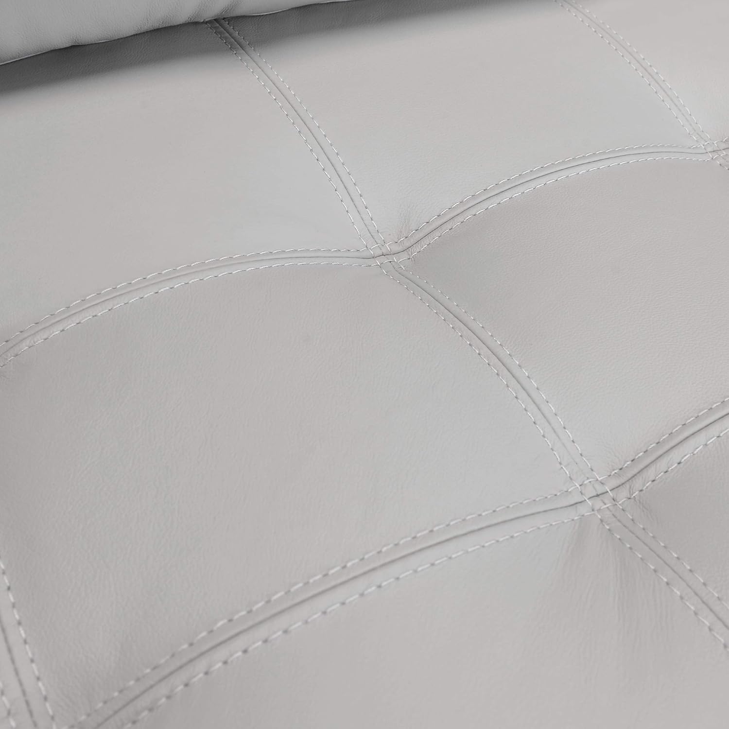Armen Living Wynne Modern Sofa in Dove Gray Leather