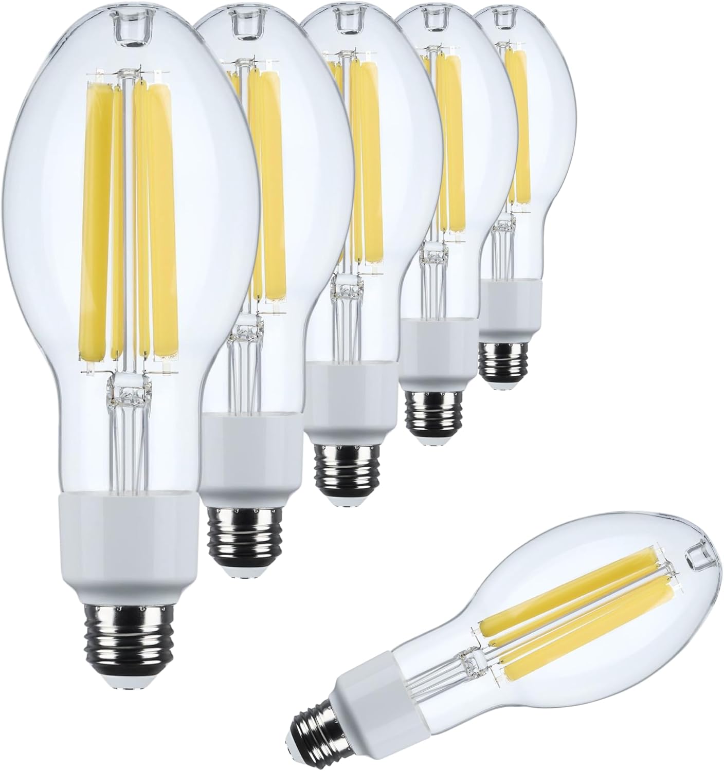 Satco S13184 23W LED HID Replacement Bulb, ED23.5 Clear, 4000K Cool White, E26 Base, 4000 Lumens, Ballast Bypass, 120-277V, IP65 Rated – Enclosed Fixture Safe for Outdoor Use (6 Pack)