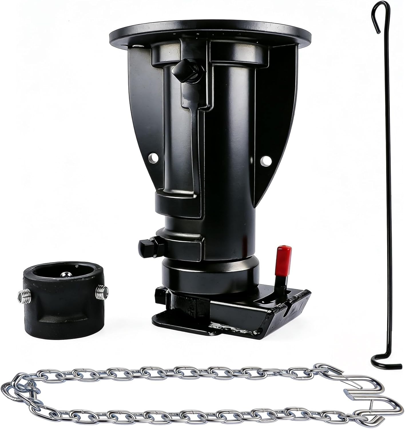 C5G1216 12"-16" Adjustable Cushioned 5th Wheel Gooseneck Adapter, Replacement for RV Camper Trailer, GTW 20000 Lbs, with Safty Chain