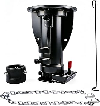 C5G1216 12"-16" Adjustable Cushioned 5th Wheel Gooseneck Adapter, Replacement for RV Camper Trailer, GTW 20000 Lbs, with Safty Chain