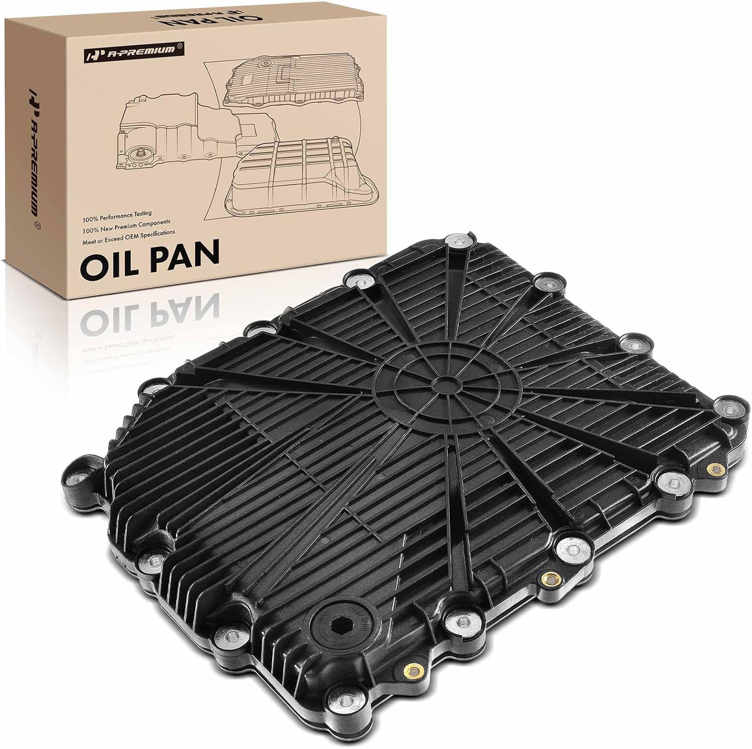 A-Premium Transmission Oil Pan with Drain Plug Compatible with BMW 135i 2011-2013, 135is 2013-2013, 335is 2011-2013, M3 2011-2013, M4 2015-2017, M6 2016-2017, Z4 2011-2016, 3.0L 4.0L