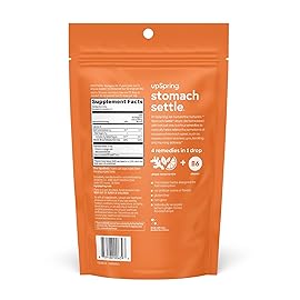 Upspring Stomach Settle Nausea Relief Drops - Fast-Acting Pregnancy Nausea Relief & Morning Sickness Relief with Ginger, Lemon, Spearmint, Honey & B6, Lemon-Ginger-Honey Flavor, 28 Drops