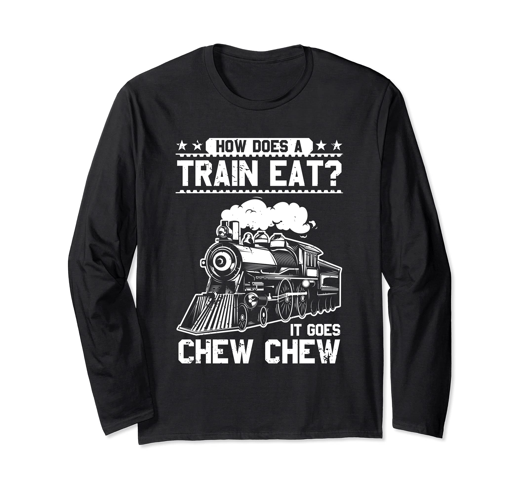 Locomotive Engineer How Does A Train Eat Train Driver Long Sleeve T-Shirt, Black