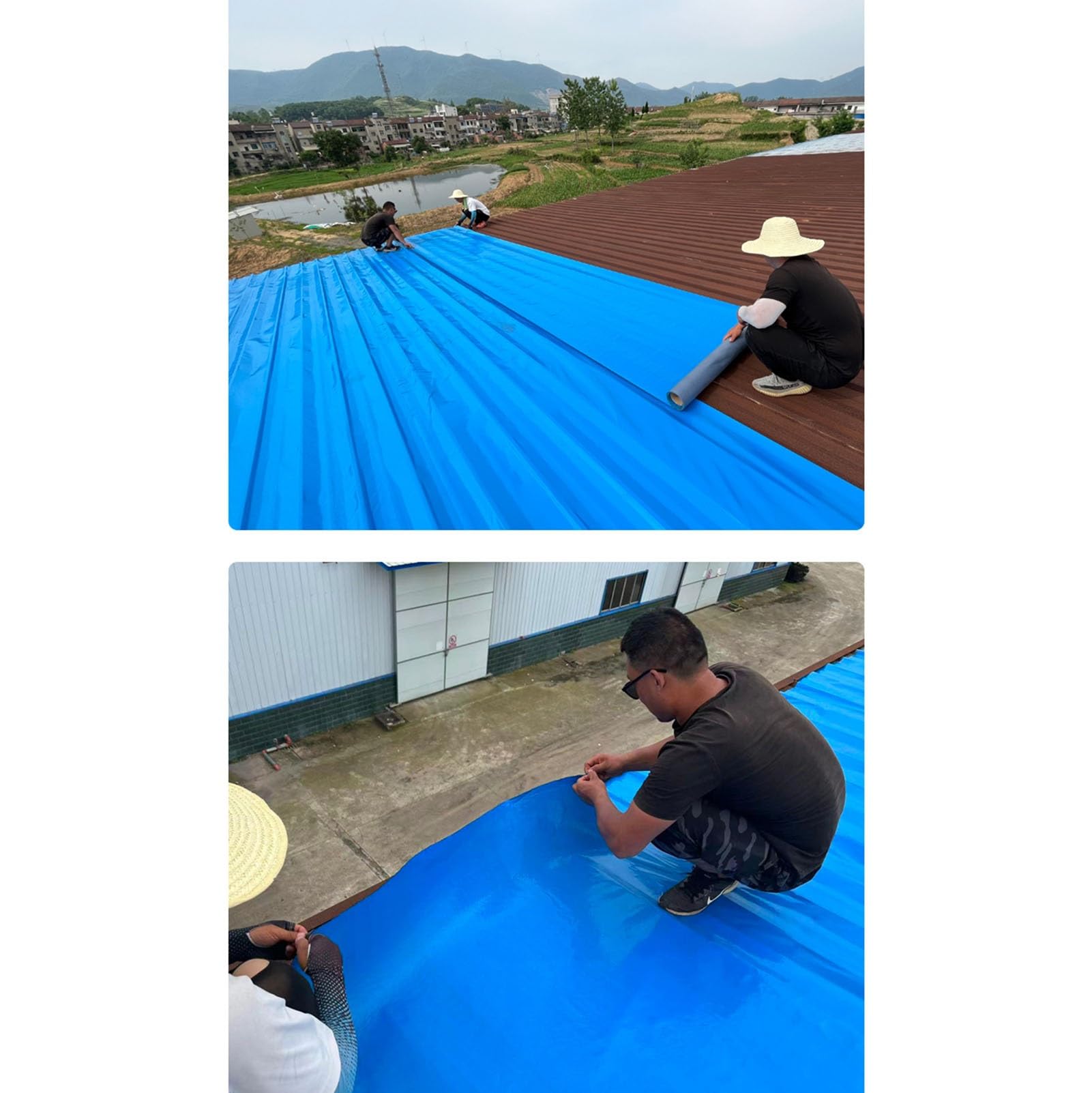 Genérico Cinta Azul Impermeable para reparación de techos, Tejas asfálticas Autoadhesivas, Rollo de Fieltro para techos, Cinta de Sellado para Fugas, Protector de Techo Duradero (50x100cm/1.64x3.3ft)