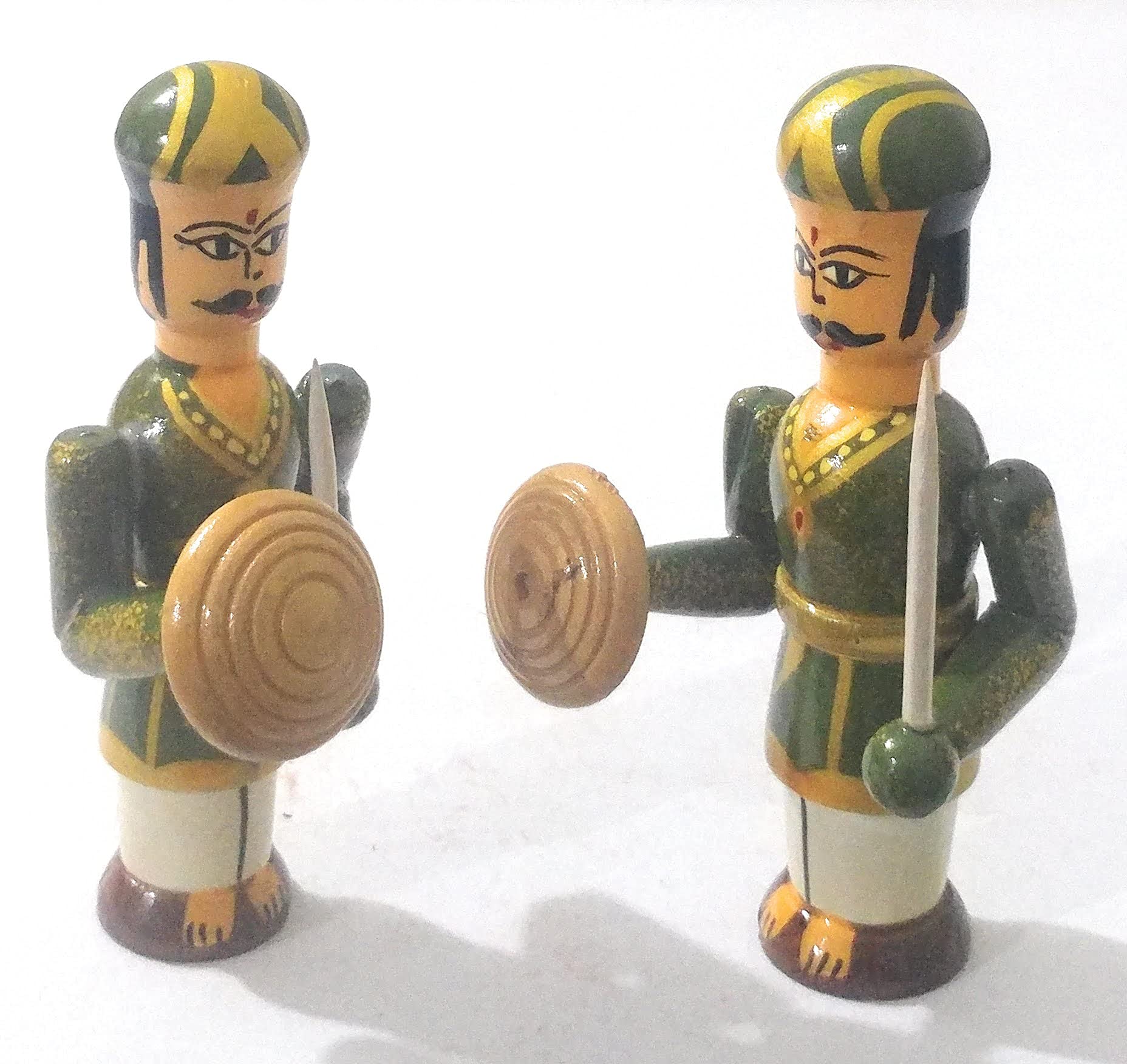 Crafts India® Handcrafted Wooden Soldier Pair Jaya and Vijaya Small Assorted ,channapatna Dolls/Toys - 12 cms-picture-26