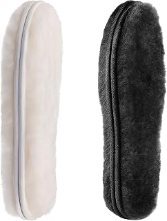 CCSOFTIME 2 Pares Plantillas Borreguito para Hombre y Mujer,Plantillas Calentitas de Lana de Oveja para Botas y Trabajo botas,Plantillas Gruesas Termicas de Invierno Extra Suave y Cómodas,Negro EU38