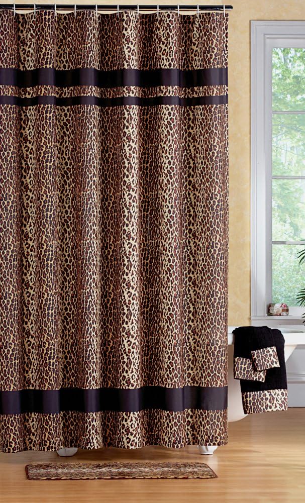Black Brown Safari Animal Print Glam Leopard Bathroom