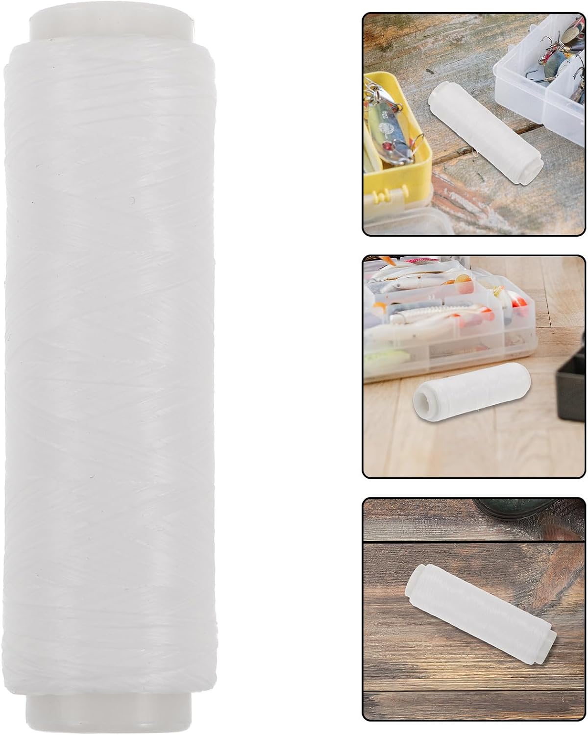 LIFKOME Nylon Fishing Bait Elastic Thread Fishing Line for Crafts Wear Resistant Moderate Elasticity White 0.2mm 200m Spool