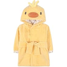 Albornoz unisex con cara de animal y peluche para beb&eacute; Baby Essentials, con capucha y cierre de corbata para reci&eacute;n nacidos y beb&eacute;s de 0 a 9 meses