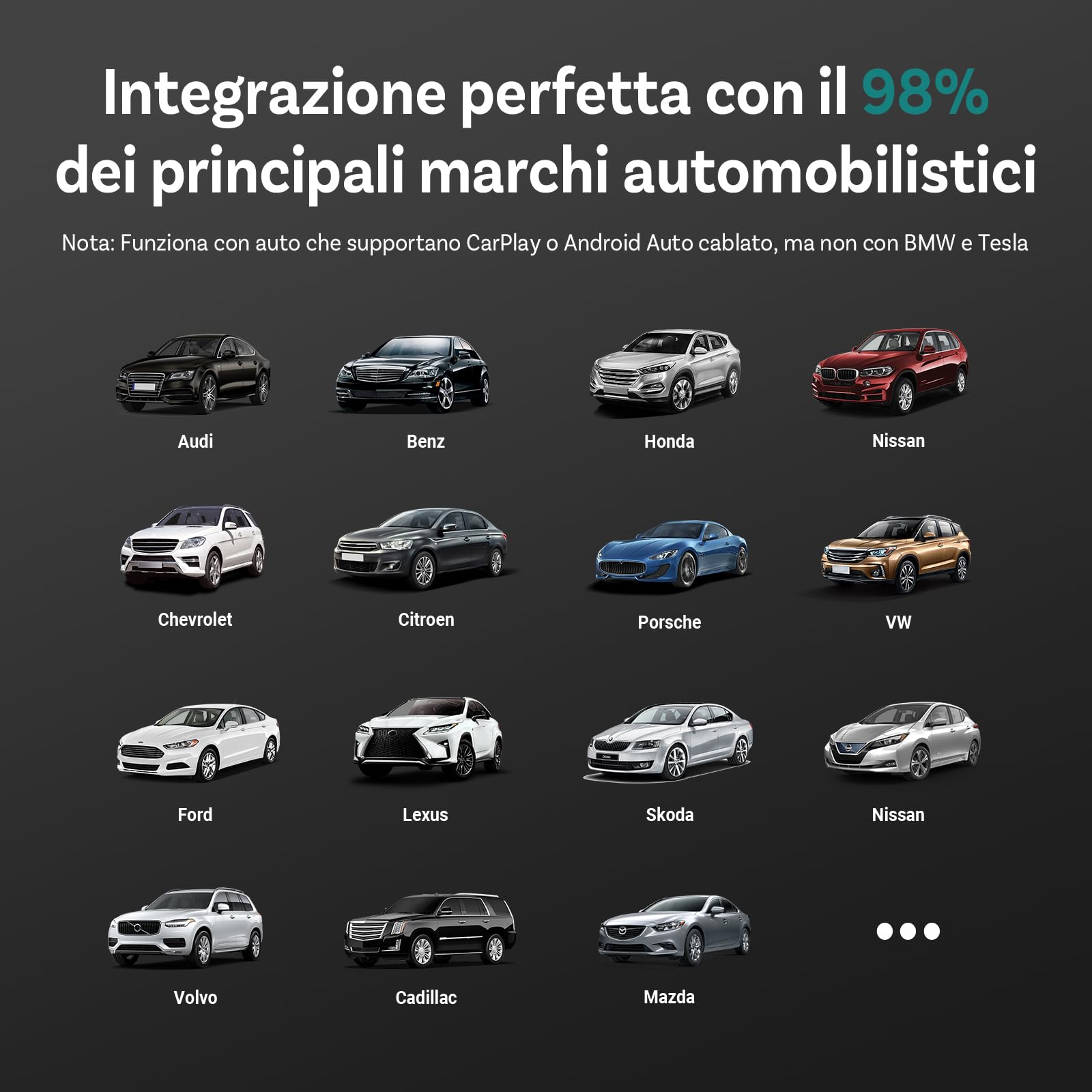 OTTOCAST 2 in 1 - Adattatore auto wireless carplay Android, OTTO CAST Mini Edge per iOS 10+ & Android 11+, collegamento senza soluzione di continuità per veicoli con Carplay/AndroidAuto
