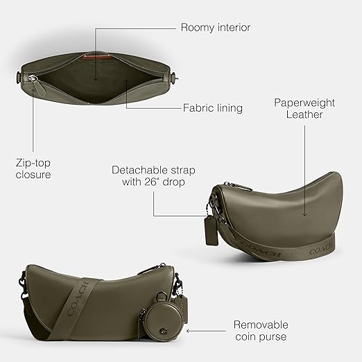 Amazon | COACH メンズ ホール ソフト スリングバッグ, グリーン, One