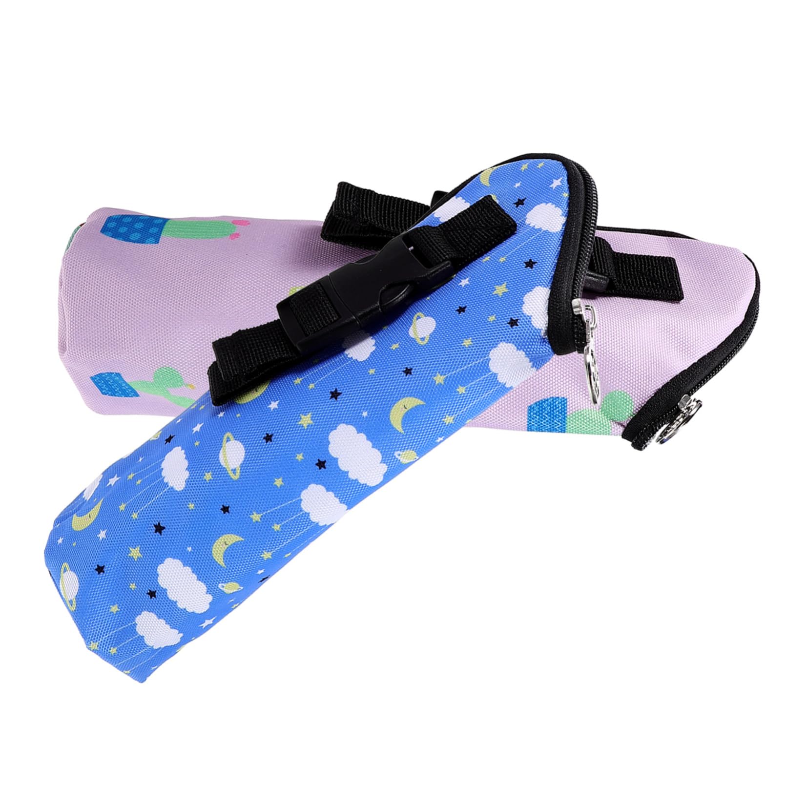 IWOWHERO Baby Bottle Bag Insulation 2 Pack Travel Feeding Bottles Bag Portable Insulated Pouch Stylish Design