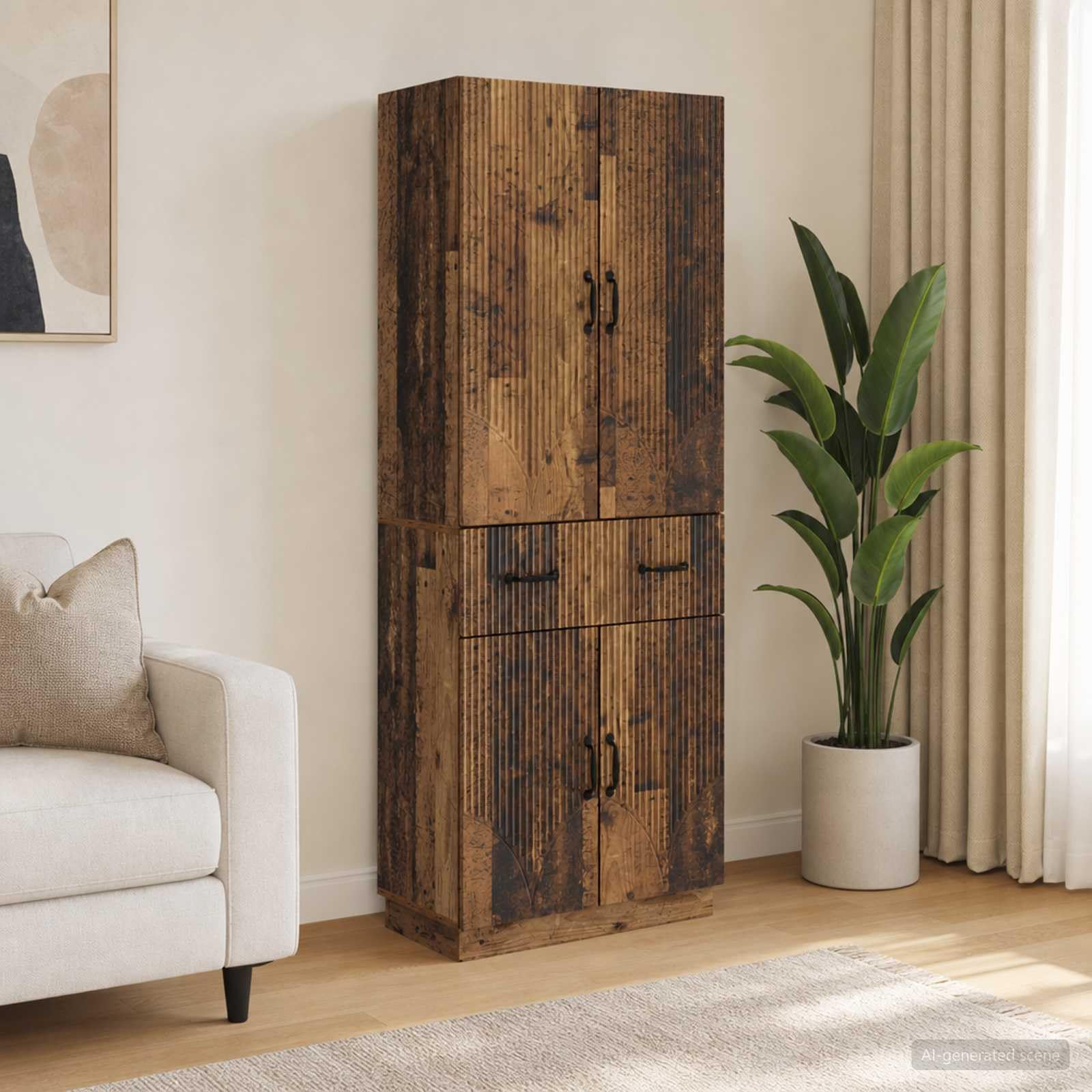 Juego de armarios 2 uds. Madera Envejecida Madera de ingeniería, Conjuntos de Muebles, 52.4 kg-3416833