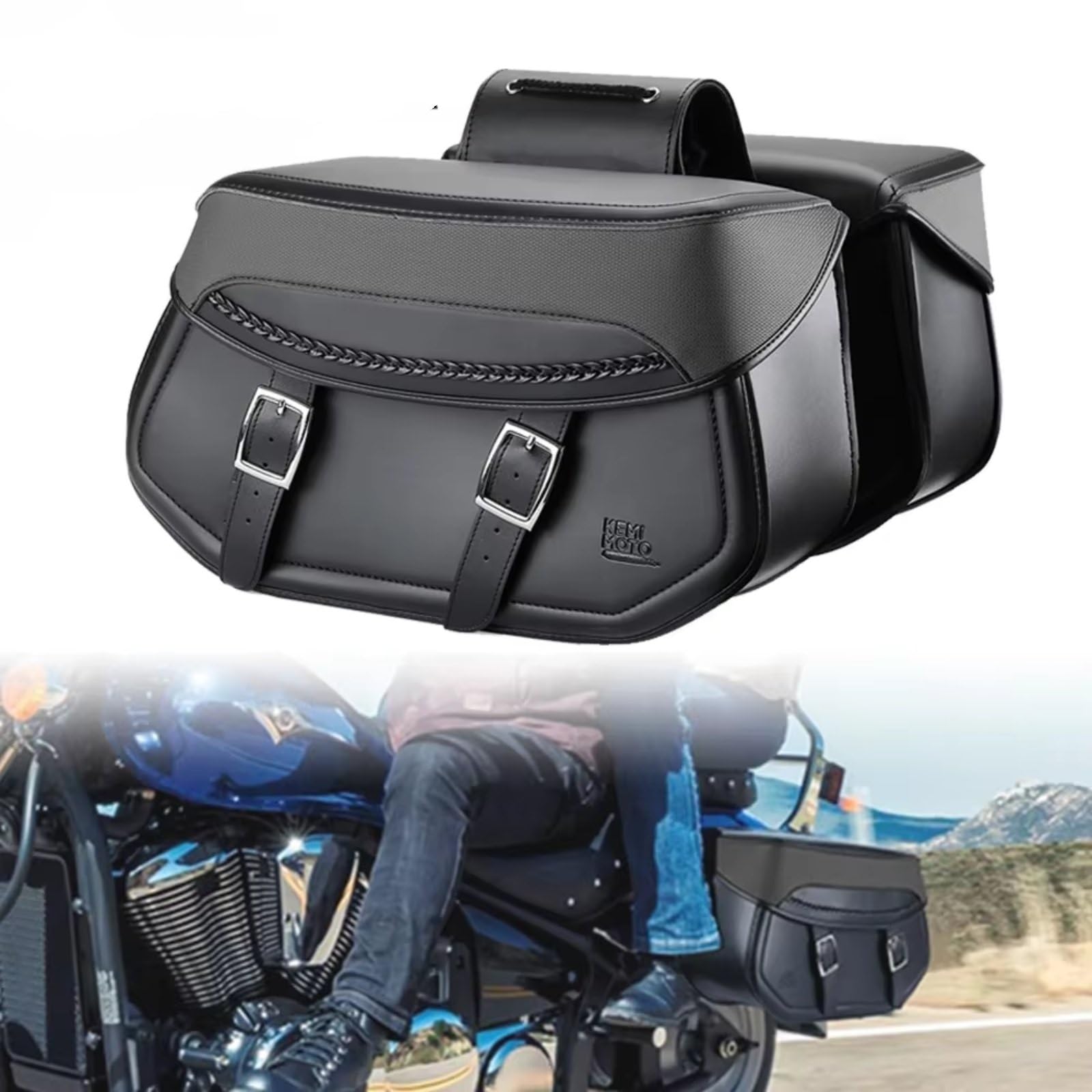 Bolsa Moto para Sportster para Dyna para Softail para Touring para Vstar para Shadow Alforja para Motocicleta Bolsa de sillín para Motocicleta Bolsa Lateral Bolsa de Embalaje
