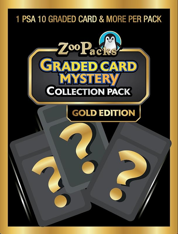 Pokemon TCG Graded Card Mystery Power Pack - Gold Edition - 1 PSA 10 Graded Card + 25 Additional Cards with 5 Holofoils + 1 1st Edition Stamped Card + 2 Sealed Booster Packs + 1 Code Card