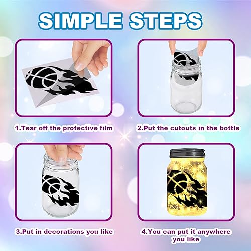 Miniatura 3 de GLOBLELAND 12 calcomanías de baloncesto para jugadores de baloncesto, calcomanías de silueta para ventana, calcomanías de pared de plástico para