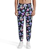 Mens Sweatpants 80s 90s Retro Joggers Sports Funny Workout Party Gym Pants with Pockets