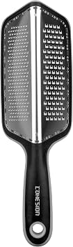Cohesion Zester Grater Double-sided Graters for Kitchen - Kitchen Lemon Zester Tool for Cheese, Citrus, Garlic, Ginger, Nutmeg, Chocolate, Fruits, Vegetables with Sharp Premium Stainless Steel - Grey