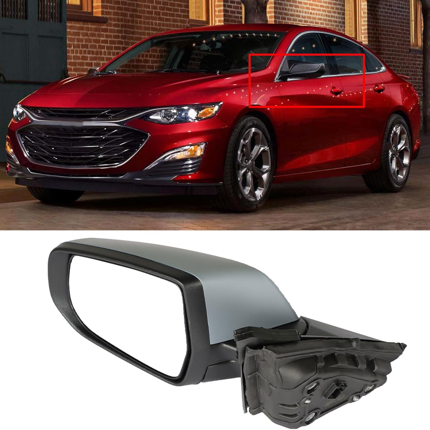 Left Driver Side Mirror 8-Pin Heated Blind Spot Replacement for 2016-2022 Malibu LT Hybrid 84725732-PFM GM1320603