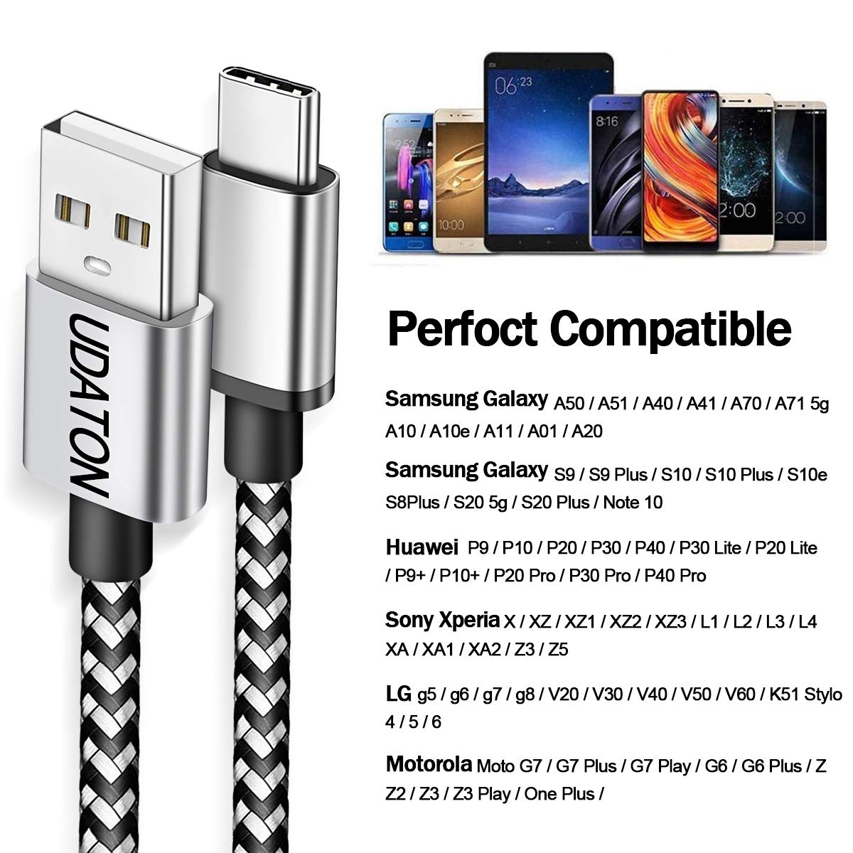 USB C Cable, Samsung Charging Cable, Type C Charging Cable, 2Pack 10Ft USB A to USB C Cable for Samsung, Fast Charger Cord Compatible for Samsung Galaxy S23 S22 S21 Plus A11 A20 A5, Note 10, Kindle