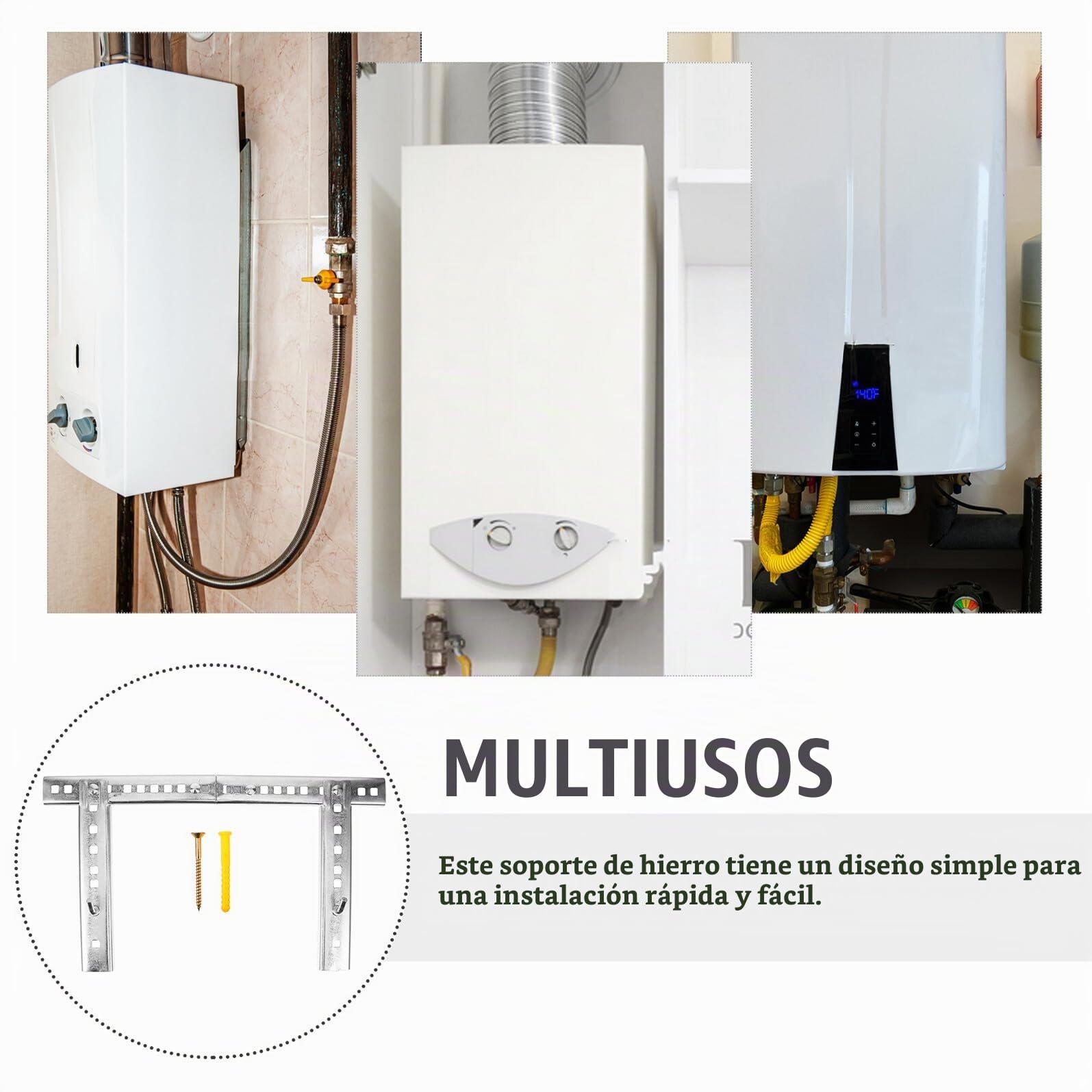 Calentador Pequeños para Eléctrico Soporte de Hierro Agua Compatible Huecas, Diseño Compacto Adecuado y Reducidos Paredes para Baños Espacios