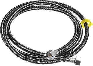 sourcing map Faucet Supply Line Connector, G1/2 Female x G1/2 Female 79 Inch Long Braided 304 Stainless Steel Water Supply Hose, Black