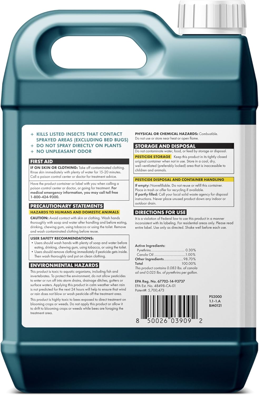 Sunday Bug Doom - Home Insect Spray - Outdoor Insect Repellent - Botanically Derived Formula - 1 Gallon Bottle & Wand Sprayer