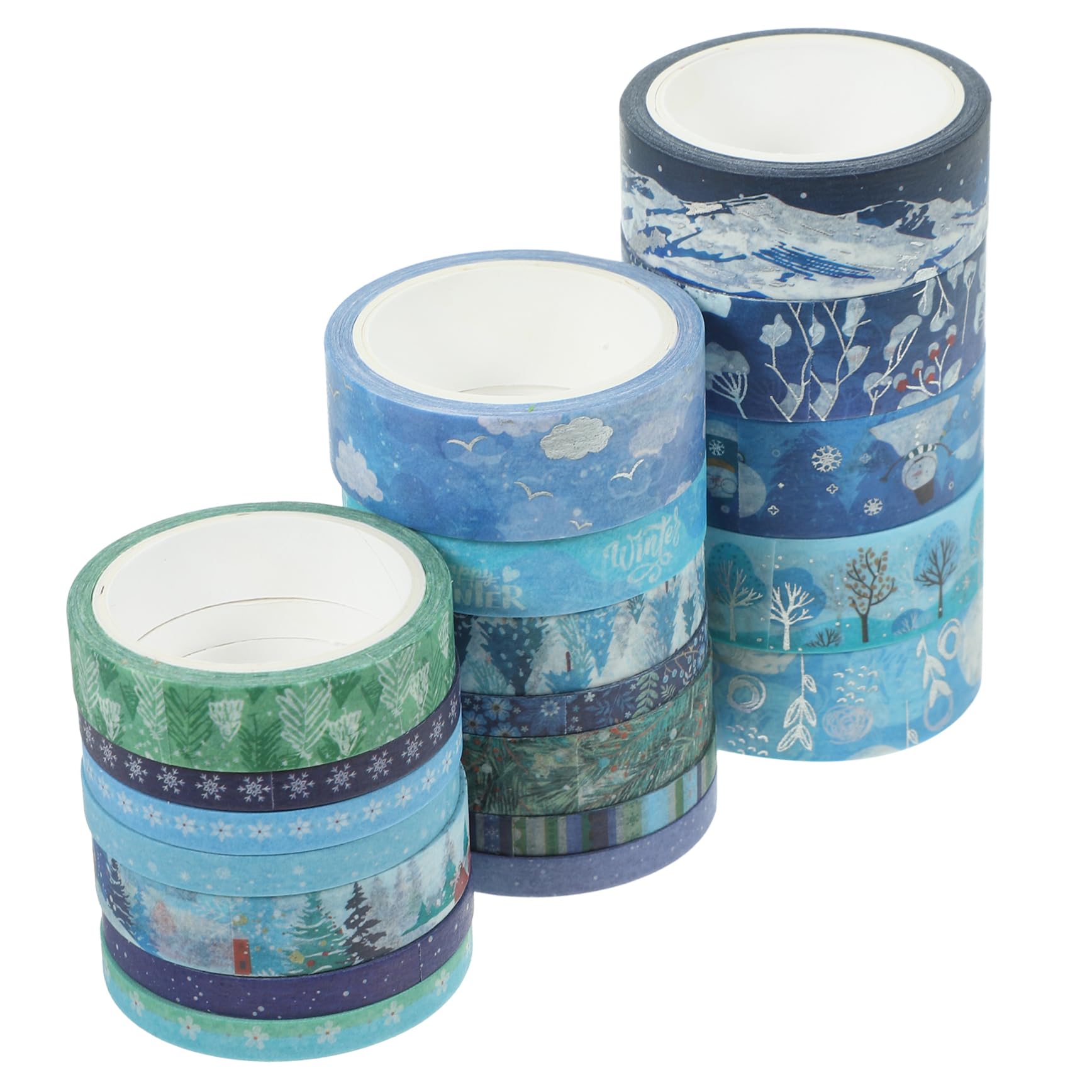 NUOBESTY 57 Rollen Süßes Scrapbooking Washi Tape Diy Washi Tapes Washi Tape Zum Verpacken Von Geschenken Klebeband Für Scrapbooking Thema Weihnachten Blue Japanisches Papier
