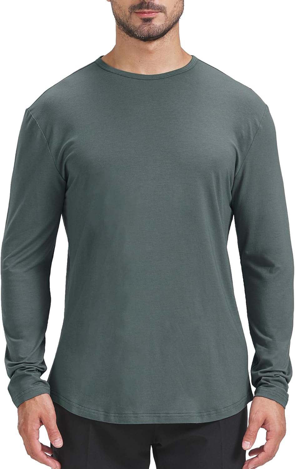 netdraw Men's Ultra-Soft Bamboo Viscose T-Shirt, Curved Hem Lightweight Cooling Cotton Blend Casual Tee