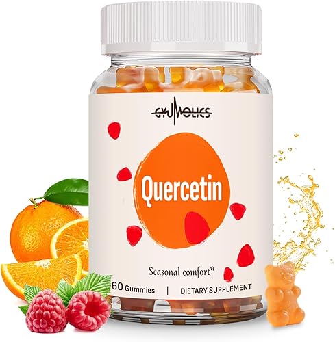 Miniatura 8 de Gomitas de quercetina de 500 mg para niños, con bromelina, vitamina C y D3, ortiga y regaliz, equilibrio estacional y defensas corporales, veganas,