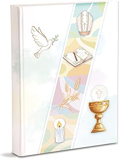 Communion and Confirmation Photo Album 23 x 30 cm 60 White Pages in Thick and Durable Cardboard Intervaled with Pergamation, Communion and Confirmation
