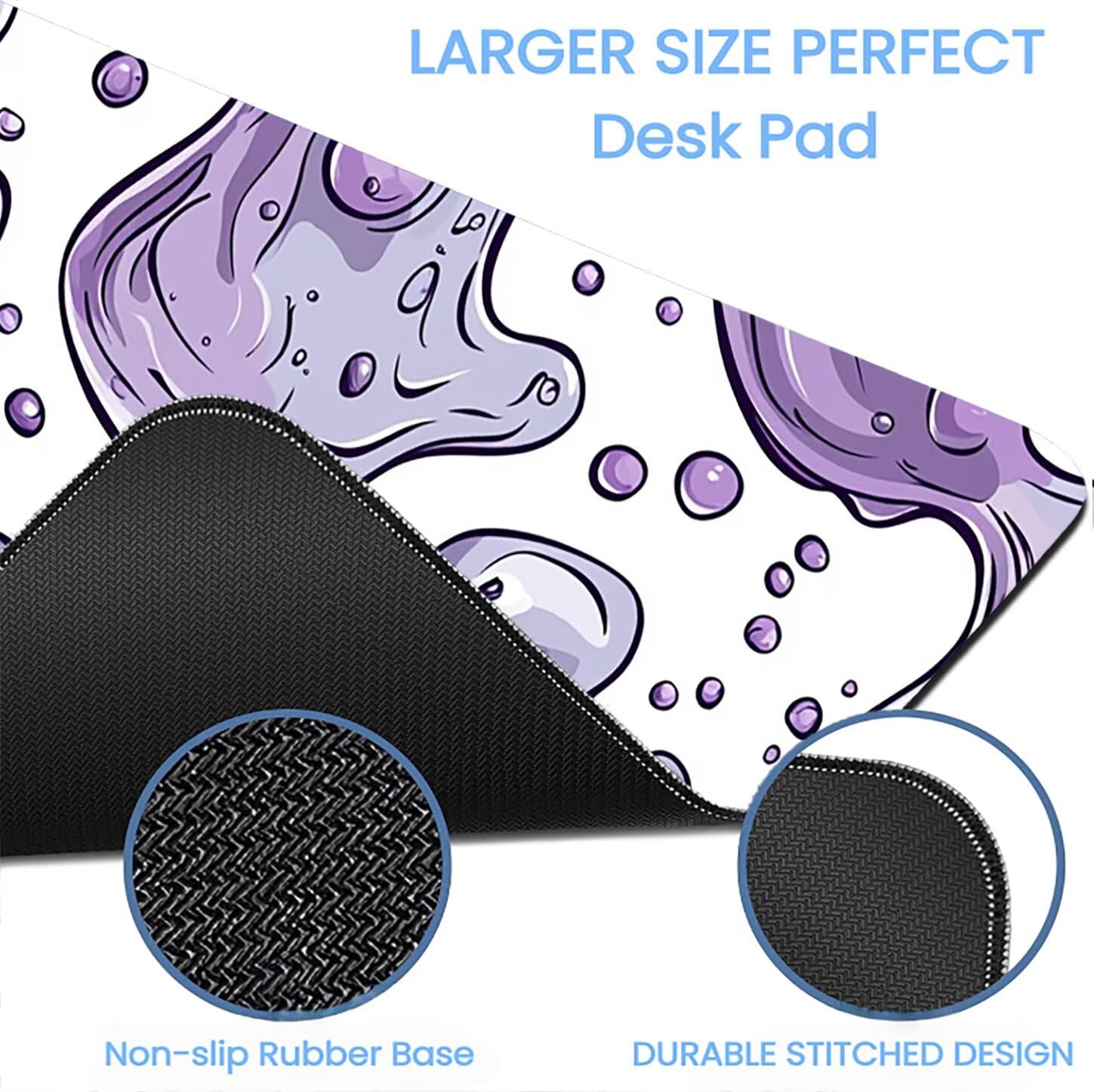 Lpfieonn Einfach Großes Schreibtischunterlage, XXL Schreibtischunterlagen, Weiß XXL Wasserdicht Gaming Mousepad mit Vernähter Rand und Rutschfeste Gummibasis, für Laptop/Hause/Büro 120x60cm PF-1979