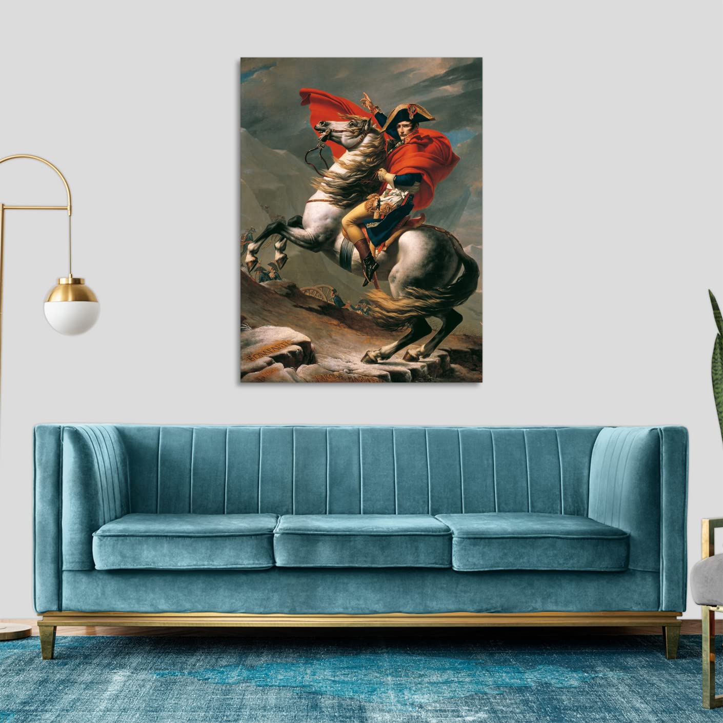 LuxHomeDecor Jacques-Louis David - Napoleon Quadro Stampa su Tela con Telaio in Legno misura 60x80 cm