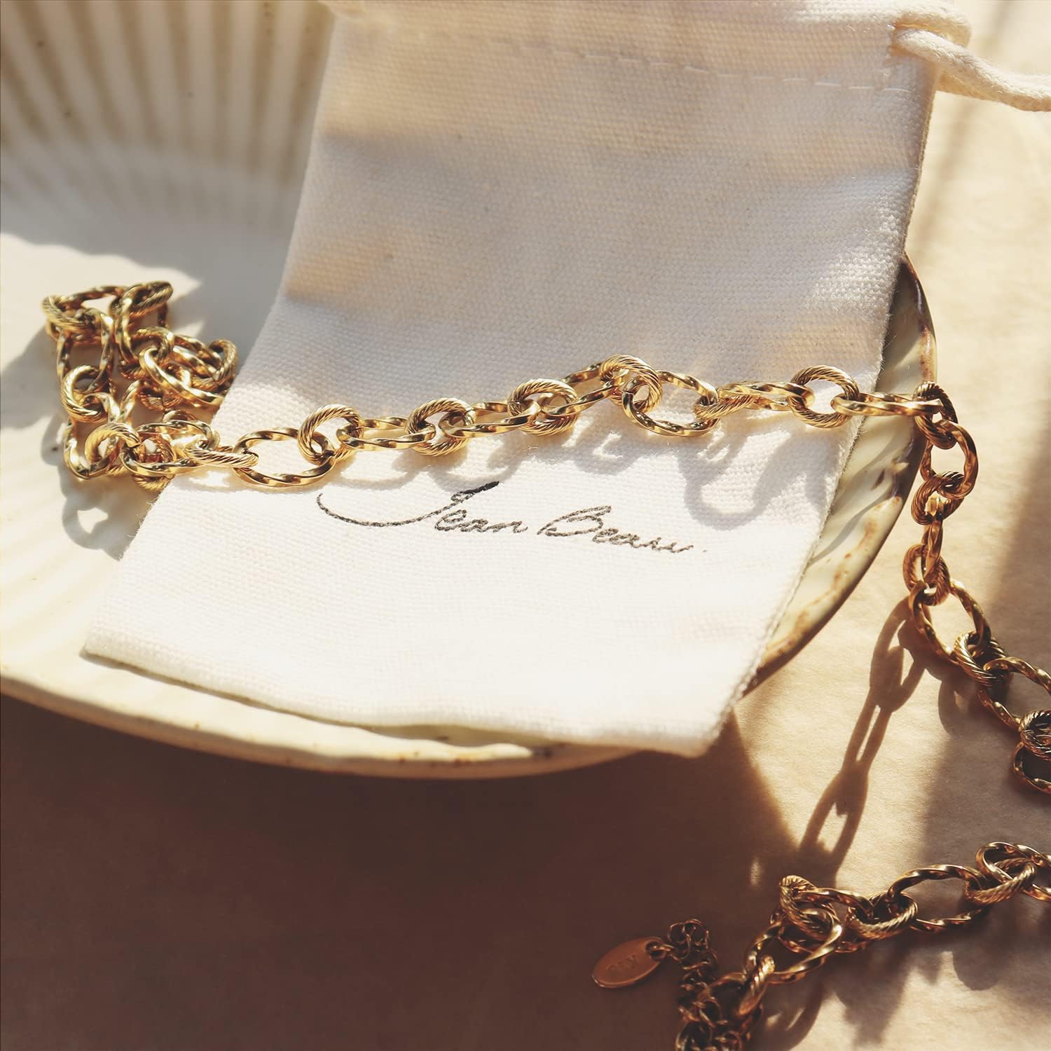 Jean Beau Gold Choker Necklace for Women, Simple 18K Gold Plated Adjustable Link Chain Prom Jewelry Gifts - Image 2