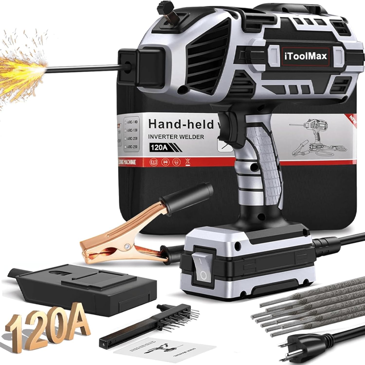 Hand held Welder Kit, Portable ARC Welding Machine 110V with 10pcs Welding Rods