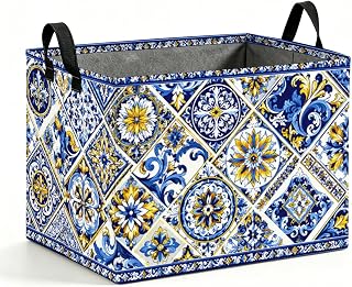 Tile Pattern Storage Basket 56L, Laundry Hamper Gift Organizer | Storage Basket for organizing clothes, toys, blankets and daily items, keeping rooms neat with stylish home decor.