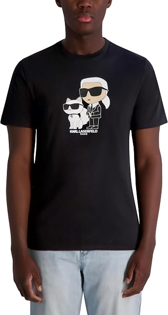 Karl Lagerfeld Mens Short Sleeve Crewneck Graphic Design T-Shirt