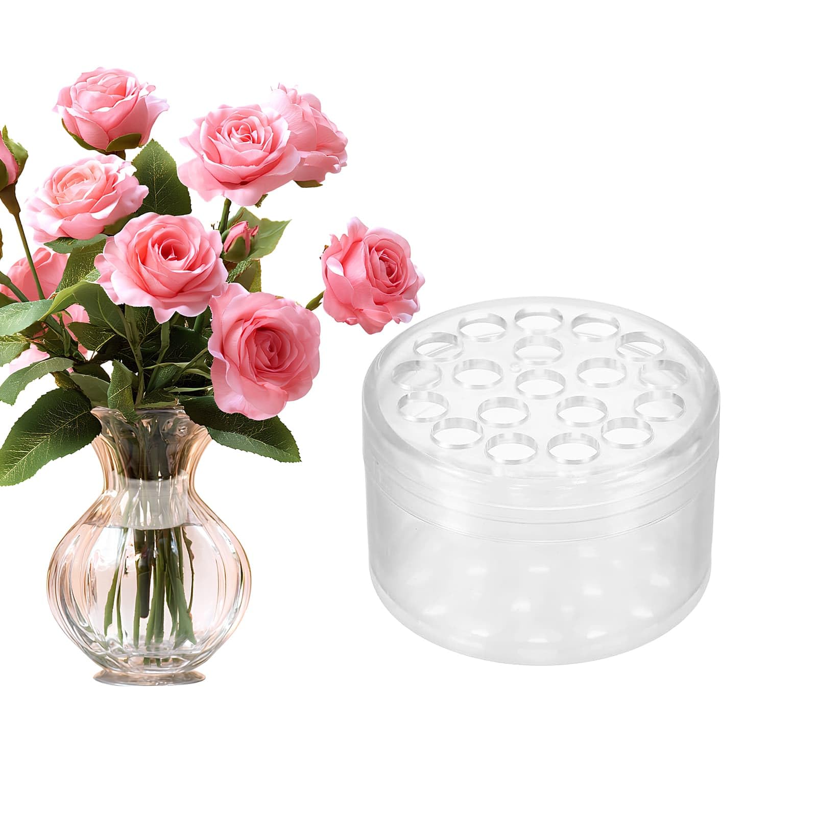 Spiral Ikebana Stem Holder, Ikebana Vase Flower Arranging Accessories, Transparent & Reusable Bouquet Twister for Stems of Various Sizes Flower Pot Decorate (Small Size)