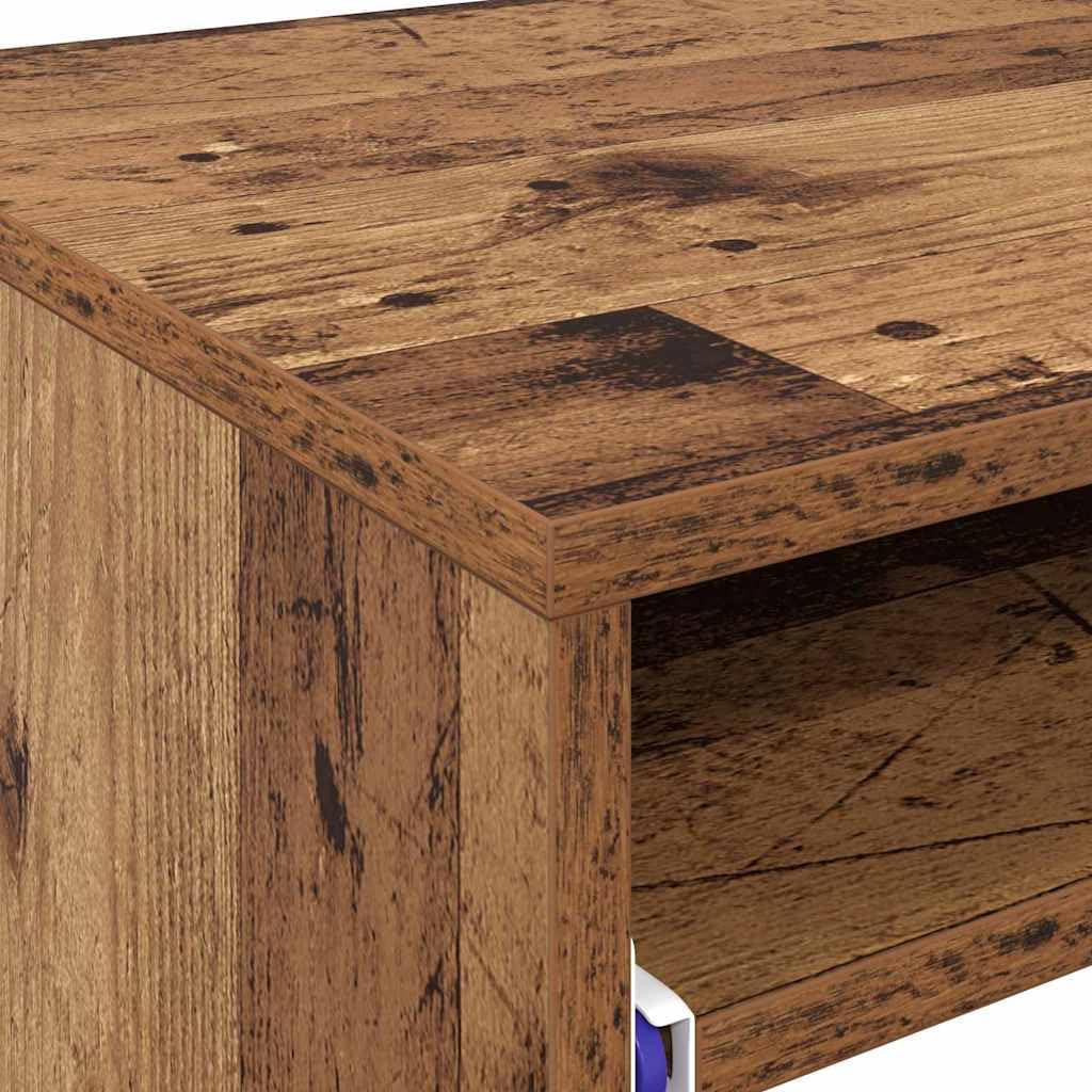 Scrivania Porta PC in Legno Ingegnerizzato 77.5x43x79 cm | Tavolo da lavoro compatto per camera da letto e studio, dotato di cassetto e mensole per organizzare documenti.