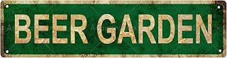 BEER GARDEN BIERGARTEN Oktoberfest Vintage Metal Tin Street Sign Bar Cafe Garage Cave Home Room Wall Bathroom Farmhouse Garden Porch Patio Decor, 16 x 4 Inch